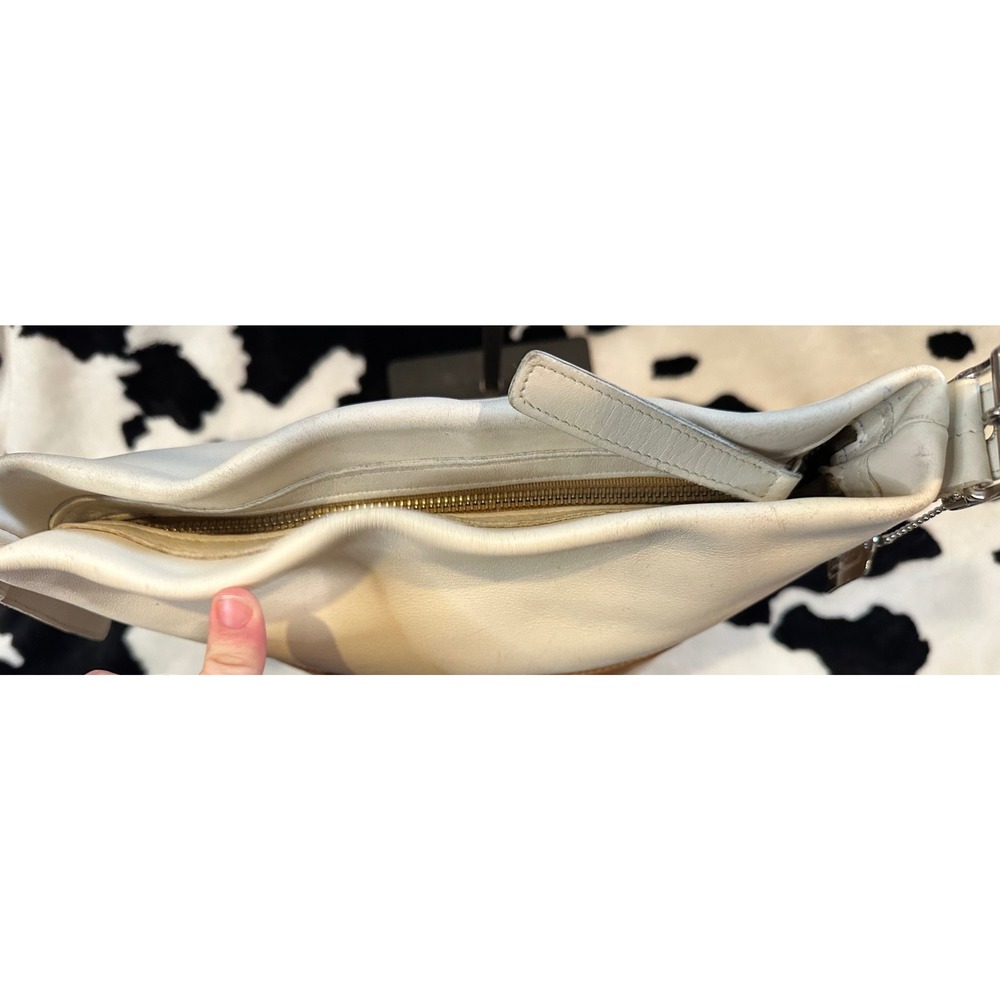 Coach Vintage 9173 Leather Bucket Bag Two Tone White Tan Shoulder Bag - Picture 5 of 11